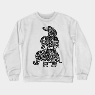 Elephant Family in Black Crewneck Sweatshirt